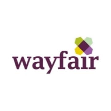 The wayfair logo on a white background, featuring Deals and Promotions.