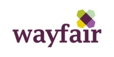 The wayfair logo on a white background, featuring Deals and Promotions.