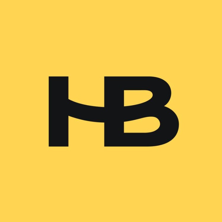 The hb logo on a yellow background.
