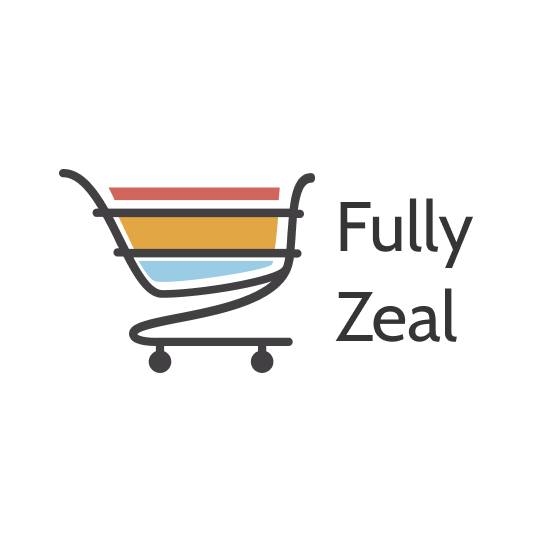 A shopping cart with the words fully zeal.