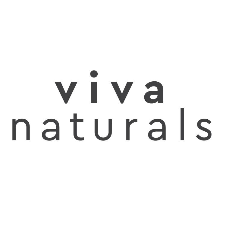 Viva naturals logo on a white background.