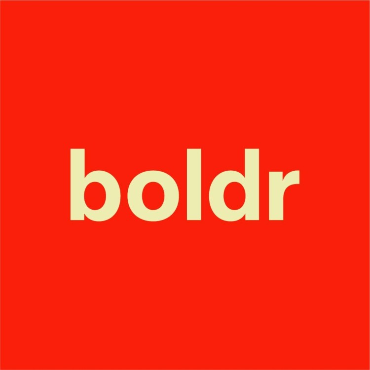 Boldr logo on a red background.