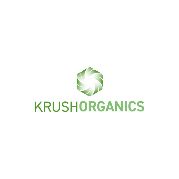Krush organics logo on a white background.