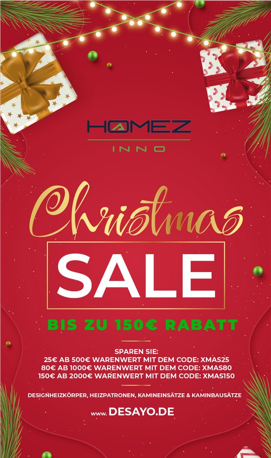 A flyer for the christmas sale at homez inc.
