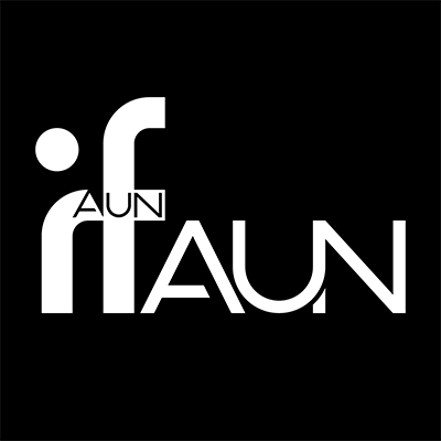 A black and white logo with the word faun on it.