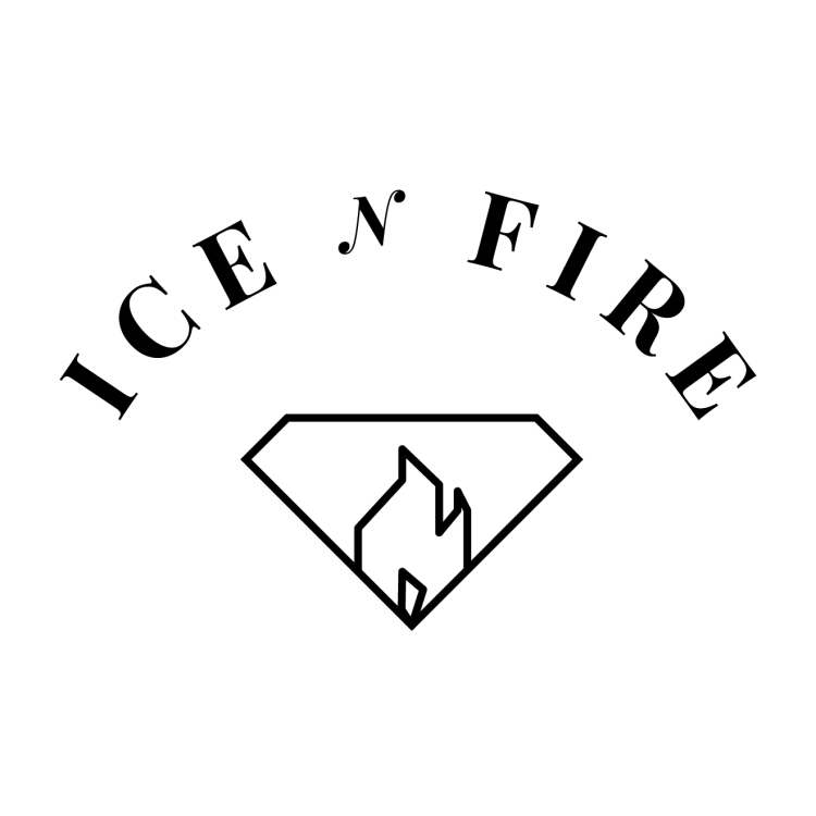 Ice n fire logo on a white background.