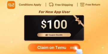 A banner for a new app user with a $100 claim on tuesday.
