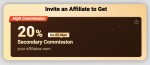 Invite an affiliate to get 20 % commission.