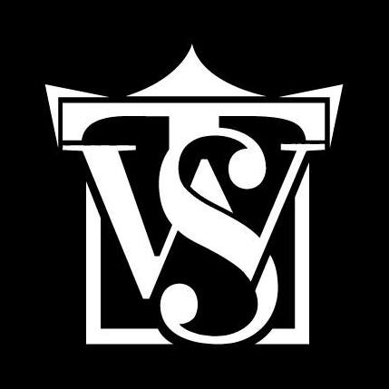 A black and white logo.
