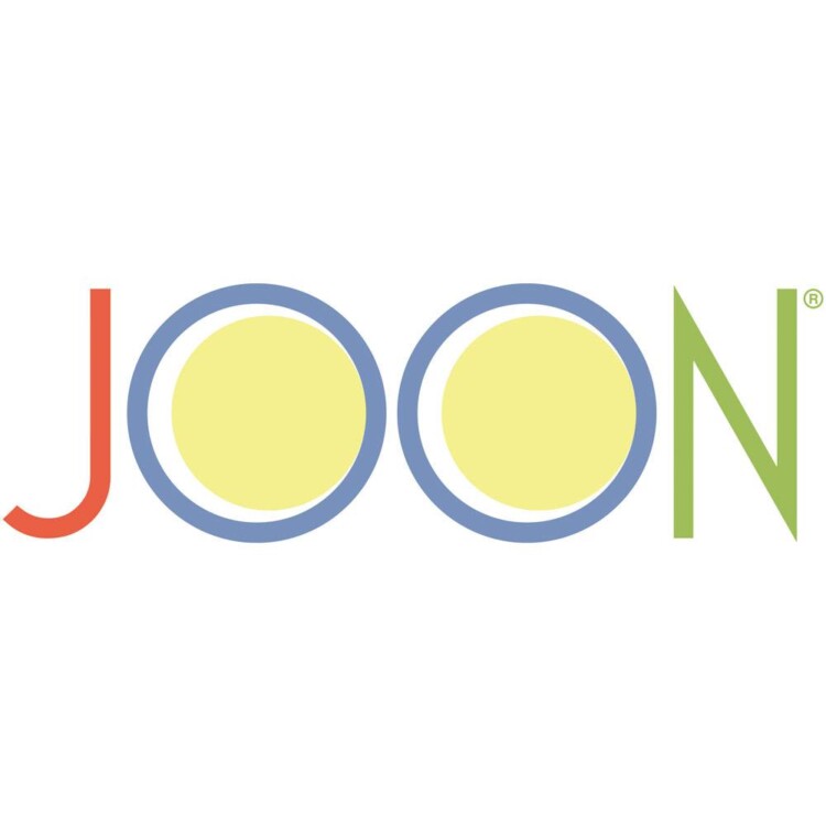 Logo of joon airline featuring stylized text "joon" with two overlapping circles replacing the letter 'o's in yellow and blue colors.