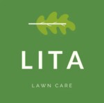 Green logo featuring a light green leaf graphic above the text "LITA" in large white letters and "Lawn Care" in smaller white letters below.